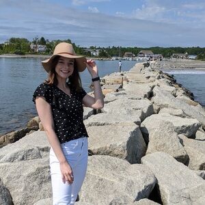 LOFT Black and White Polka Dot Blouse